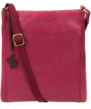 Handcrafted from natural leather, the 'Dink' cross body bag from Conkca London has a compact yet spacious design which is lined with natural and untreated 100% cotton. Ample storage space is provided by slip pockets on the interior and exterior, for all your essentials when out and about. Finished with an adjustable strap and adorned with the inimitable Conkca London squirrel charm for that iconic finishing touch.