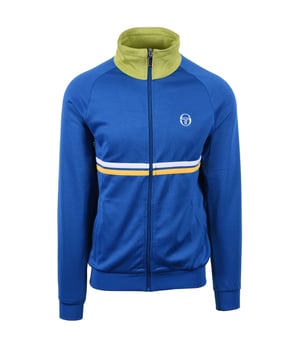 Sergio Tacchini Dallas Track Top in Blue/Green
Step back in time with the iconic Sergio Tacchini Dallas Track Top, now reimagined in a striking Nautical Blue, Dark Citron, and Daffodil colour palette. This classic piece brings a touch of vintage flair to your modern wardrobe, delivering both style and comfort.
 
The Dallas Track Top boasts a timeless design, featuring a contrast stand neck that adds a sophisticated touch. The eye-catching double stripe chest detailing instantly draws attention, highlighting the brand's signature sporty aesthetic. A meticulously embroidered Sergio Tacchini logo sits proudly on the left chest, showcasing your appreciation for authentic sportswear heritage.
 
Crafted for a sleek and comfortable fit, the track top features fitted cuffs and hem, ensuring a snug and stylish silhouette. The full zip fastening allows for easy layering and temperature control, while practical waist pockets offer convenient storage for your essentials.
 
Features

Classic Design: Inspired by iconic sportswear styles.
Contrast Stand Neck
Double Stripe Chest Detail
Embroidered Logo
Full Zip Fastening
Fitted Cuffs & Hem
Waist Pockets
Style code: STM25101