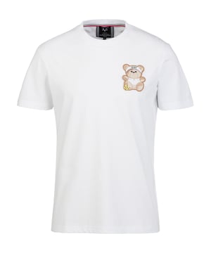 Das 19v69 ITALIA T-Shirt *RAFAEL TEDDY* kombiniert schlichten Stil mit einer verspielten Teddy-Stickerei. Der weiche Baumwollstoff sorgt für hohen Tragekomfort, während der klassische Rundhalsausschnitt den Look abrundet – perfekt für Freizeit und Streetwear.