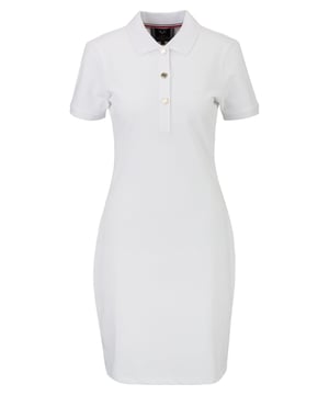 De 19v69 ITALIA *ADRIBEL TENNIS* polojurk combineert een klassieke polostijl met vrouwelijke elegantie. De polokraag met knoopsluiting en subtiele patches geven de jurk een sportieve touch, terwijl de stretchy katoenmix zorgt voor een hoog draagcomfort - perfect voor stijlvolle casual looks.
