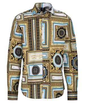 Het 19v69 ITALIA heren casual overhemd *RICKY BAROQUE* combineert modern design met een hoog draagcomfort. Het overhemd met lange mouwen en een barokpatroon is ideaal voor stijlvolle vrijetijdslooks. De comfortabele stof en normale pasvorm zorgen voor een behaaglijke pasvorm. Perfect te combineren met jeans of chino's voor een trendy look.