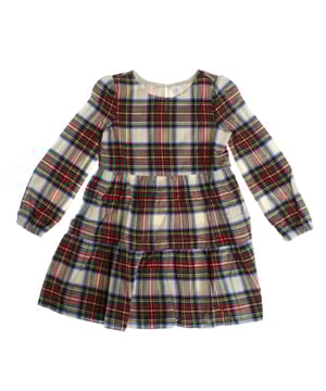 Crafted from soft flannel knit, this girl's dress offers the perfect combination of style and comfort.

 It features a classic round neck and a layered design with ruching at the waist, which adds a charming and feminine touch.

 The sleeves are also gathered, which adds volume and additional style.

 The all-over check pattern lends a traditional, timeless feel, perfect for casual occasions or more formal events.

 It is a versatile and warm option for cooler days.
 Composition: Exterior: 100% Cotton; Interior: 100% Cotton
 Care:
- Machine wash max 30ºC and delicate cycle.
 - Use mild detergents.
 - Use dryer at low temperature.
 - Iron at low temperatures.
 - Do not dry clean.