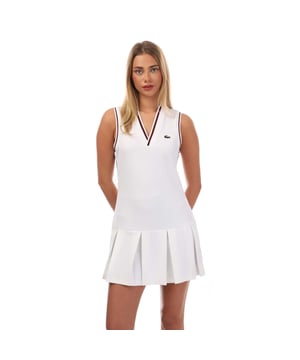 Women's Lacoste Sport Pique Tennis Dress.- Dress with Removable Piqué Shorts.- Recycled polyester fabric made from manufacturing offcuts.- Contrasting V-neck.- Quick drying Tested by tennis players.- Silicone crocodile on chest. Material: 97% Polyester, 3% Elastane. Ref: EF1031BED.