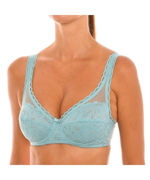 This floral lace bra is the perfect combination of sophistication and functionality. Designed to highlight natural elegance, it offers a comfortable and flexible fit that adapts to different styles and needs.

 Characteristics:

 - Non-wired bra that provides a natural fit and exceptional comfort.
 - Delicate floral lace throughout, adding an elegant and feminine touch.
 - Non-padded bra, ideal for those looking for a light, unrestricted feel.
 - Adjustable rear closure with three positions, allowing you to customize the fit according to your needs.
 - Decorative fixed straps with wavy details, adjustable to ensure optimal support.
 - Breathable mesh fabric on the back, perfect for keeping you cool and light throughout the day.
 - Sophisticated details that add a touch of femininity and elegance.
 - Ideal for both everyday use and special occasions where comfort is a priority without sacrificing style.

 This non-wired bra is the perfect choice for women looking for a combination of style, lightness and comfort. Its delicate and functional design makes it an essential garment for everyday use, providing confidence and elegance on any occasion.
 Composition: 82% Polyamide, 18% Elastane
 Care:
- Hand wash.
 - Do not use bleach.
 - Do not use a dryer.
 - Do not iron.
 - Do not dry clean.