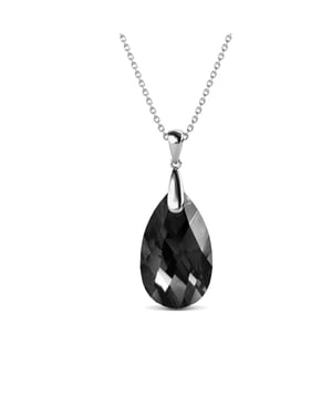 Samenstelling: Messing Afwerking: Rhodium Plated Steensoort: Oostenrijks kristal Aantal stenen (st.): 1 Steenkleur: Zwart Kettinglengte (mm): 400 + 50
