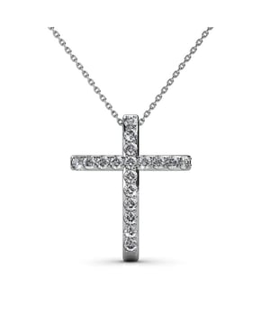 Samenstelling: Messing Afwerking: Rhodium geplateerd Soort steen: Oostenrijks kristal Aantal stenen (st.): 21 Kleur steen: Kristal Lengte ketting (mm): 400 + 50