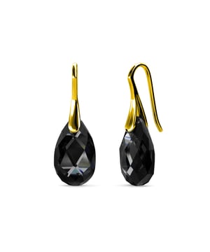 Composición: Latón Acabado: Chapado en oro de 18 k Tipo de piedra: Cristal austriaco Número de piedras (piezas): 2 Color de la piedra: Negro Longitud (mm): 29,8