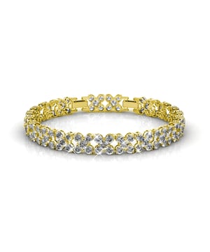Composición: Latón Acabado: Chapado en oro de 18 k Tipo de piedra: Cristal austriaco Número de piedras (piezas): 110 Color de la piedra: Cristal Longitud (mm): 160 + 20