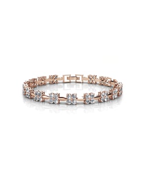 Composición: Latón Acabado: Chapado en oro rosa de 18 k Tipo de piedra: Cristal austriaco Número de piedras (piezas): 76 Color de la piedra: Cristal Longitud (mm): 160 + 20
