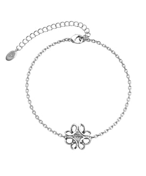 Samenstelling: Messing Afwerking: Rhodium Plated Steensoort: Oostenrijks kristal Aantal stenen (st.): 1 Steenkleur: Kristal Lengte (mm): 180 + 55