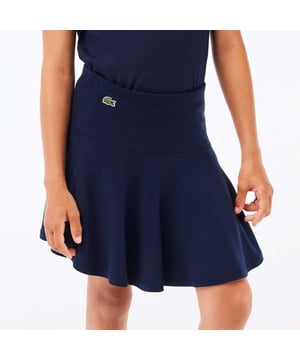 Girls' Lacoste Stretch Mini Skirt.- Swing cut: The ultimate in chic.- Embroidered crocodile: Elegant branding.- Stretch Milano fabric: Freedom to move your way. Material: 90% Rayon, 9% Polyamide, 1% Elastane. Ref: JJ6762166.