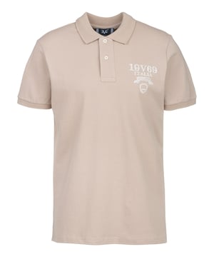 Das 19v69 ITALIA Poloshirt *EMILIO SHATTERED* kombiniert klassischen Stil mit modernem Logoprint. Der weiche Baumwollstoff und der Polokragen sorgen für einen eleganten Look und angenehmen Tragekomfort – ideal für Freizeit und Alltag.