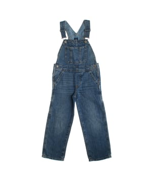This unisex kids denim overall features a classic and functional design.

 Crafted from rigid denim with an authentic vintage look, it features a square neckline and adjustable straps with buckles that cross at the back.

 Front chest pockets, slanted at the front and patch pockets at the back, add practical style.

 The medium indigo wash with subtle fading and whiskering detailing adds a modern, worn-in finish to the garment, ideal for a casual, rugged look.
 Composition: 100% Cotton
 Care:
- Machine wash max 30ºC and delicate cycle.
 - Use mild detergents.
 - Use dryer at low temperature.
 - Iron at low temperatures.
 - Do not dry clean.