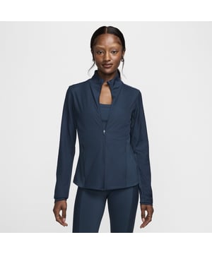 Zip up the one that's good for whatever your day has in store. This easy-fitting layer's midweight, peachy-soft fabric stretches with your every move and dries quickly.﻿ Ribbed panels and thoughtfully placed seams create a fresh, sleek look.

Benefits

Nike Dri-FIT technology moves sweat away from your skin for quicker evaporation, helping you stay dry and comfortable.

Thumbholes let you extend your coverage and help hold the sleeves in place while you move.

On-seam hand pockets provide quick storage for keys, cards and cold hands.

Product Details

80% polyester/20% spandex

Machine wash

Center-back seam

Shown: Armory Navy/White

Style: HJ5398-478