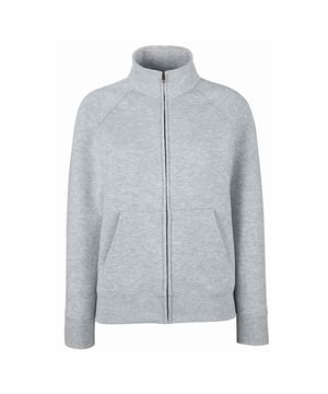 Materiaal: 70% katoen, 30% polyester. Stof: Single Jersey. Ontwerp: Eenvoudig. 260gsm. Uitgesneden label, getapete hals. Mouwtype: Raglan met lange mouwen, Raglan met lange mouwen. Manchet: Ribbel. Hals: Coltrui. Pasvorm: Damespasvorm. Zakken: 2 Voorzakken. Bevestiging: volledige rits, metalen rits. Duurzaamheid: Amfori, Better Cotton Initiative, BSCI, Fair Labor Association, Oeko-Tex Standard 100 Gecertificeerd, WRAP Gecertificeerd.