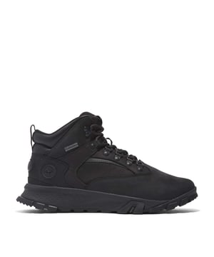 Mens Timberland Mt Lincoln Lace-Up Gore-Tex Hiking Boots in black.- Upper made with waterproof Premium Timberland® Leather and ReBOTL™ fabric.- Rustproof speed lace hardware with lace hooks at top.- Fully gusseted tongue.- Removable contoured sockliner.- GORE-TEX bootie construction.- Compression-moulded EVA midsole.- ReBOTL™ fabric lining containing 50% recycled PET plastic.- Rubber lug outsole.- Ref: A61NM0151