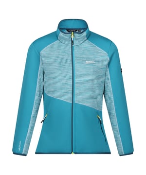 Material: Elastane, Polyamide, Polyester. Fabric: Extol Stretch, Knitted. Design: Colour Block, Ergonomic, Logo, Striped. 235gsm. Fabric Technology: Durable, DWR Finish, Flexible, Lightweight, Water Repellent. Neckline: High-Neck. Sleeve-Type: Long-Sleeved. Stretch Binding. Pockets: 2 Side Pockets, Zip. Fastening: Full Zip. Denier: 20D. Sustainability: Made from Recycled Materials. 8 UK: 32 in. 10 UK, 12 UK: 36 in. 14 UK: 38 in. 20 UK: 45 in. 18 UK: 43 in. 16 UK: 40 in.