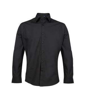 65% Polyester, 35% Baumwolle. Gewebe: Popelin. Design: Unifarben. Doppelknopf. Rückenpasse, Auschneidbares Etikett, Pflegeleicht. Passform: Anliegend geschnitten. GSM (Gramm pro Quadratmeter): 125. Nachhaltigkeit: Amfori-Freigabe, BSCI, Oeko-Tex Standard 100 zertifiziert, REACH, Sedex, WRAP Zertifikat. Bündchen: Geknöpft. Saum: Geschwungener Saum. Langärmlig. Steif Formeller Kragen.
