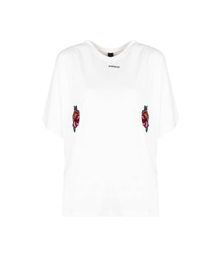 El color uniforme de este producto le confiere elegancia y versatilidad, lo que lo hace perfecto para cualquier ocasión, desde salidas diarias hasta encuentros más formales.

El elemento de marca en la parte delantera es un detalle sutil que añade prestigio y resalta la alta calidad de la fabricación, haciendo este producto no solo estiloso, sino también reconocible entre aquellos que valoran los accesorios de lujo.

El corte holgado asegura no solo una comodidad excepcional, sino también libertad de movimiento, lo que lo convierte en la opción ideal para aquellos que valoran la comodidad y el estilo en uno solo.

Los elementos decorativos que representan flores añaden un encanto romántico y una elegancia sutil, haciendo este producto la elección perfecta para los amantes de la naturaleza y los patrones delicados.

Fabricado en Italia, lo que garantiza la más alta calidad de fabricación, atención al detalle y el uso de los mejores materiales, lo cual es un sello distintivo del artesanado italiano.