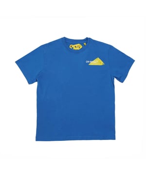 Junior Off White Script T-shirt in blauw - geel.- Ronde hals.- Korte mouwen.- Grafisch logo.- 100% katoen.- Ref: OBAA0020094518