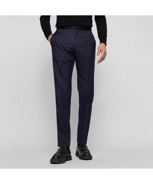 Mens Boss Gilan Trousers in dark blue.- Hook and zip fastening.- Belt loops.- Front pockets.- 100% Virgin Wool.- Ref: 50375814401
