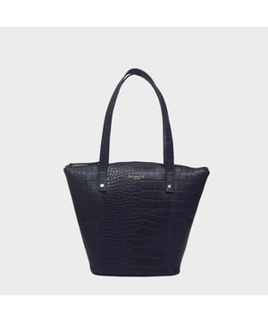 The 'Melanie' designer bucket bag is beautifully handcrafted from the premium two-toned Italian finish real croc textured leather. Featuring a zip top closure, this bucket bag is unlined exposing the natural look of genuine leather. Extremely lightweight with spacious interiors, this luxurious leather bag is a must-have addition to your collection of everyday bags. Premium two-toned polished croc embossed genuine leather. Secured zip top closure opens to a roomy and unlined interior to accommodate all your essentials with ease. Extremely lightweight. Long leather shoulder handles for a comfortable carry. Reinforced rivetted handles to avoid snapping of shoulder handle when stuffed. Back slip pocket to slide in your essentials such as face covering, purse and more. Adorned with the inimitable Assots London gold foil embossed logo on the front. Fittings colour: Antique Brass, Composition: Body: 100% Genuine Leather, Lining: Unlined. DISCLAIMER : All pictures shown are for illustration purpose only. Actual product colour may vary due to different ambience lighting or the screen display settings. Size- W37.5cm x H30cm x D13cm.