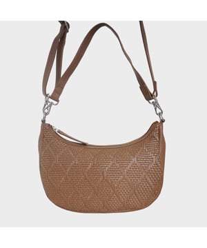 Indulge in luxury with the Assots Premium 'Wonder Weave' Real Leather Woven Designer Shoulder Crossbody Bag. Meticulously crafted with articulate weaving, this bag exudes sophistication and perfection. Its artisanal slot weave creates a unique sense of movement and texture, making it a versatile and luxurious everyday companion. Its versatile design allows it to be worn as a crossbody or shoulder bag, with detachable handles for convenience. Beautiful diamond shaped weaving with the finest full grain genuine leather. Detachable shoulder and crossbody handles to be worn as a crossbody bag or a shoulder bag. Lightweight. Secured zip closure opens to a fully lined and roomy compartment to accommodate all your essentials. Internal zip pocket for your smartphone, house keys and car keys. Available in 13 more elegant colours. Fittings Colour: Silver Nickel. Composition: Body: 100% Genuine Leather, Lining: Polyester. DISCLAIMER: All pictures shown are for illustration purpose only. Actual product colour may vary due to different ambience lighting or the screen display settings. Size- W29cm x H18cm x D8cm.