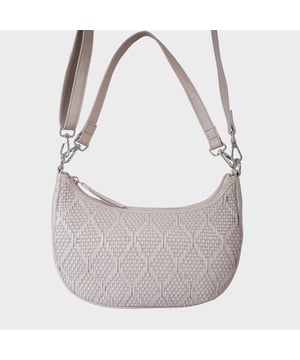 Indulge in luxury with the Assots Premium 'Wonder Weave' Real Leather Woven Designer Shoulder Crossbody Bag. Meticulously crafted with articulate weaving, this bag exudes sophistication and perfection. Its artisanal slot weave creates a unique sense of movement and texture, making it a versatile and luxurious everyday companion. Its versatile design allows it to be worn as a crossbody or shoulder bag, with detachable handles for convenience. Beautiful diamond shaped weaving with the finest full grain genuine leather. Detachable shoulder and crossbody handles to be worn as a crossbody bag or a shoulder bag. Lightweight. Secured zip closure opens to a fully lined and roomy compartment to accommodate all your essentials. Internal zip pocket for your smartphone, house keys and car keys. Available in 13 more elegant colours. Fittings Colour: Silver Nickel. Composition: Body: 100% Genuine Leather, Lining: Polyester. DISCLAIMER: All pictures shown are for illustration purpose only. Actual product colour may vary due to different ambience lighting or the screen display settings. Size- W29cm x H18cm x D8cm.