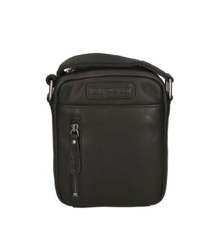 Bolso bandolera para hombre. El cierre es con botón magnético. Los bolsillos internos son uno con cremallera y otro abierto. Los bolsillos externos son uno en la espalda con cremallera. La bandolera es ajustable en piel. Falta el mango. Hay un compartimento interno. El material exterior es auténtica piel de becerro engrasada. Internamente está forrado en tejido 70% algodón - 30% poliéster. Medidas: 16x22x5,5 cm. Producto de moda