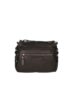 Bolso bandolera para hombre. El cierre es con cremallera. Los bolsillos internos son uno con cremallera y otro abierto. Los bolsillos externos son dos abiertos en la parte delantera y uno en la parte trasera con cremallera. La bandolera es ajustable en piel. Falta el mango. Hay un compartimento interno. El material exterior es auténtica piel de becerro engrasada. Internamente está forrado en tejido 70% algodón - 30% poliéster. Medidas: 26x19x10 cm. Producto de moda