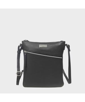 Beautifully handcrafted from natural pebble grain leather, the 'Rosy' crossbody bag is a lightweight easy to wear option ideal for work or weekend. A modern design hands-free style to keep all your daily essentials organised and close to hand. A must-have addition to your collection of handmade leather bags. Internal features, include Slip-in pocket for your smartphone. Additional zip pocket. RFID (theft free) equipped card slots for quick access. Zip top opening secures the capacious fully lined main compartment. Rivetted long leather pullers for extra strength. Fits an I-pad mini. Stylish slanted zip pocket at the front for quick and easy access. Comes with an adjustable shoulder strap for a comfortable carry. Adorned with an Assots London shiny silver plate. 
Internal features, include, slip-in pocket for your smartphone. Additional zip pocket. RFID (theft free) equipped card slots for quick access. Fittings: Shiny Silver, Composition: 100% Genuine Leather, Lining: Polyester. DISCLAIMER : All pictures shown are for illustration purpose only. Actual product colour may vary due to different ambience lighting or the screen display settings. Size - W20cm x H23cm x D2cm.