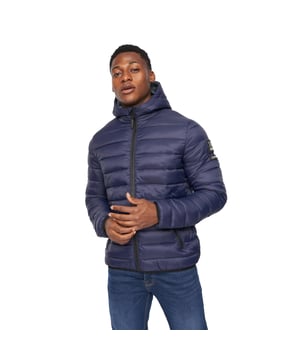 Design: Logo, Plain, Quilted. Fabric Technology: Durable. Neckline: Hooded. Sleeve-Type: Long-Sleeved. Hood Features: Sew-On. Pockets: 2 Side Pockets, Zip. Fastening: Full Zip. M: 40 in. L: 42 in. XL: 44 in. XXL: 46 in.