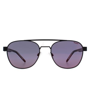 Hugo by Hugo Boss Round Mens Matte Black Red Mirror HG 1196/S  Sunglasses feature a chic, modern design with a sleek frame. Designed for comfort and style, these sunglasses offer superior sun protection while maintaining a sophisticated look.