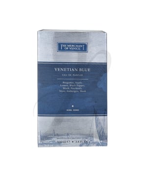 Discover the essence of modern masculinity with Venetian Blue Eau de Parfum by The Merchant of Venice. This captivating fragrance features a refreshing blend of Apple, Bergamot, Lemon, and Pineapple, awakening your senses with its vibrant energy. The heart notes of smoky Birch, spicy Black Pepper, and earthy Patchouli create an alluring depth, while the base notes of Ambergris and Musk leave a lasting impression of sophistication. Encased in a sleek glass bottle adorned with a striking blue pattern, Venetian Blue is perfect for the confident man who embraces his individuality.