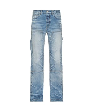 Amiri Blue Denim Pants ,  Button Fly , 100% Cotton, Made in USA, Straight Leg,  Amiri Branded Badge