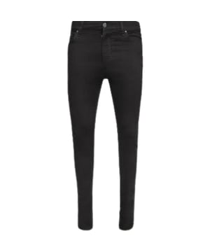 Pantalones vaqueros negros Amiri, bragueta de botones, 92 % algodón, 6 % poliéster, 2 % elastano, fabricados en EE. UU., pernera recta, insignia de la marca Amiri