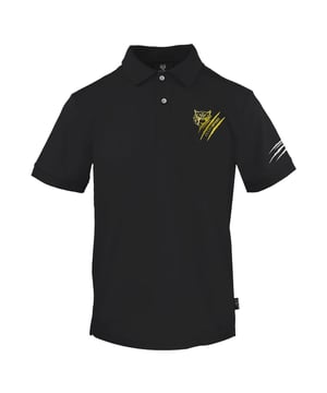 Plein Sport zwart poloshirt, 100% katoen, knoopsluiting. Korte mouw, kraag, badges met Plein-merk, zwarte polo
