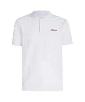 Manténgase cómodo y a la moda con este polo de Diesel., Cuello, Mangas cortas, 100% algodón, Cierre de botones, Hecho en China, Extremos de mangas elásticos, Corte regular, Se ajusta a la talla real, Polo blanco