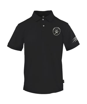 Plein Sport Black Polo Shirt, 100% Cotton, Button Closure. Short Sleeve, Collar, Plein Branded Badges, Black Polo