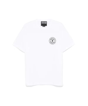 T-Shirt Versace Couture Homme Weiß Baumwolle. Authentische Kleidung der Marke Versace - Streetwear/Sportswear-Design von Versace - Versace für Herren Fashion, perfekt für den Alltag - Das weiße Versace T-Shirt lässt sich hervorragend mit dem Rest Ihrer Garderobe kombinieren - angenehmes Baumwollmaterial - klassisch - Couture -