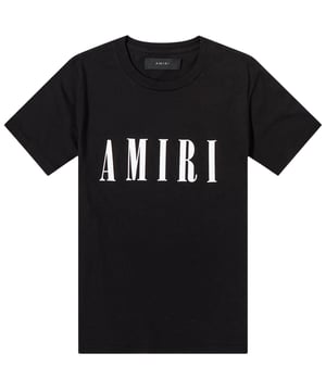 Short Sleeved Black T-Shirt, Amiri Branding, Crew Neck Tee, Regular Fit, Fits True To Size, 100% Cotton, Made in USA, Black Tee