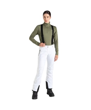 100% Polyester. Fabric: Recycled, Stretch. Fabric Technology: Abrasion Resistant, ARED 20/30, Breathable, Durable, Insulating, Water Repellent, Waterproof. Waistline: Adjustable, High Back. Articulated Knee, Belt Loops, Binding Detail, Detachable Braces, Powder Free, Snow Gaiters, Unrestricted Movement. Design: Contrast Detail, Logo. Fit: Slim. Hem: Tab Up. Fastening: Touch Fastening, Twin Button, Zip Fly.