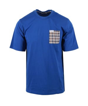 Aquascutum Club Check Pocket T-shirt in Royal Blue
Elevate your casual wardrobe with the Aquascutum Club Check Pocket T-shirt in Royal Blue. This classic crew neck tee offers a refined touch with its iconic Club Check patch pocket, a signature detail from the esteemed British brand.
 
 Crafted from premium, 100% organic jersey cotton, this short-sleeved t-shirt provides exceptional comfort and breathability for everyday wear. A subtle Aquascutum brand tab adds a discreet mark of quality. Perfect for layering or wearing on its own, this Royal Blue tee is a versatile staple that embodies understated luxury. 

 
Features

Iconic Club Check Pocket: A signature touch showcasing Aquascutum's heritage.
Premium Organic Cotton: Made from 100% organic cotton for superior comfort and a sustainable choice.   
Classic Crew Neck: A timeless design that pairs effortlessly with any outfit.
Short Sleeves: Ideal for warm weather or layering.
Aquascutum Brand Tab: Discreet branding for a touch of authenticity.
Soft Jersey Fabric: Provides a comfortable and relaxed fit.
Style code: AA_B005_TS007