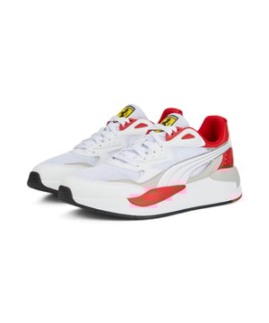 PRODUCT STORY: Our street-meets-motorsport family just keeps growing. The Scuderia Ferrari Race X-Ray Speed is as swift, light and slick as an F1 racer, with an injection-moulded CMEVA midsole and non-slip rubber outsole for maximum stability. The design takes cues from one of our most iconic shoes – the X-Ray – and combines an explosive mix of materials on the upper with a stylish, chunky frame and an iconic Scuderia Ferrari badge. FEATURES & BENEFITS: CMEVA: PUMA's compression-moulded EVA material for lightweight performance. DETAILS: Low boot; Mesh, suede and synthetic upper; Injection-moulded CMEVA midsole; Rubber outsole; Lace closure for a snug fit; PUMA Formstrip at lateral side; Scuderia Ferrari badge at tongue.
