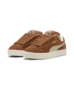 Bruine Puma suède XL sneakers voor heren, gemaakt van suède en een rubberen zool. Voorzien van: XL-model, gewatteerde tong, dikke veters en reserveveters.