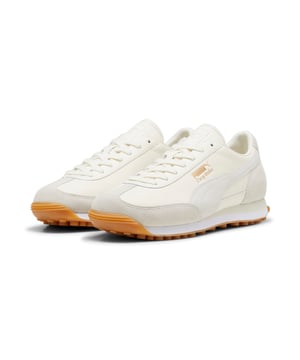 Zapatillas Puma Easy Rider blancas para hombre, confeccionadas en tela y suela de goma. Incluyen la marca Easy Rider, suela de EVA y plantilla acolchada.