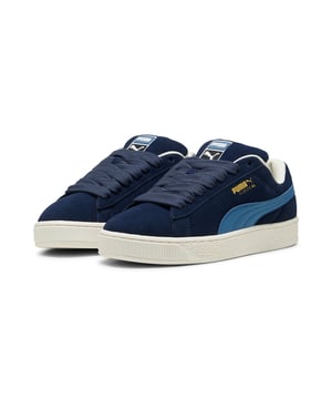 Blauwe Puma suède XL sneakers voor heren, gemaakt van suède en een rubberen zool. Voorzien van: XL-model, gewatteerde tong, dikke veters en reserveveters.
