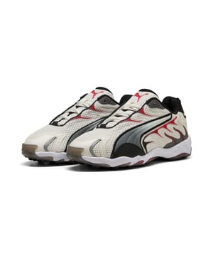PRODUCT STORY: Re-introducing, the Inhale. Born in the 2000s, the Inhale first hit the scene as a performance runner. Its exaggerated lines, contours, and curves made it beloved on and off the track. Today, it’s back with an updated lifestyle silhouette and the same attitude. The Inhale is brimming with energy, can you match it? FEATURES & BENEFITS: Vegan certified product. DETAILS: Regular width; Mesh upper; Lace closure; Comfortable Ortholite® footbed; Textile lining; Rubber outsole; PUMA Youth: Recommended for older kids between 8 and 16 years.