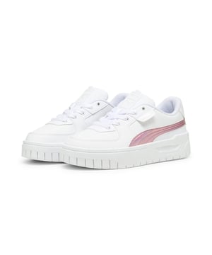 PRODUCT STORY: Your Cali Dream's have come true: with a stand out TPU insert on the midsole and iconic Cali details in the upper, this is the Cali you've been dreaming of. Slip them on and shine from within. DETAILS: Leather and synthetic upper; Stitched leather overlay on vamp; Rubber pods on midsole; Foil printed PUMA branding; PUMA Youth: Recommended for older kids between 8 and 16 years; Lining: 100% Textile; Outsole: 100% Rubber; Upper: 97.64% Synthetic, 2.36% Textile; Sockliner: 100% Textile.
