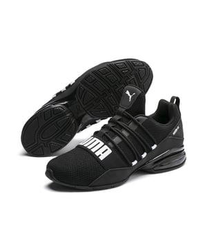 PRODUCT STORY: You train to push your limit. And the CELL Regulate Woven shoes are pushing the limits of comfort and support in running shoes. This fresh update on the CELL Regulate model features a woven textile upper, a TPU shank for hell and midfoot support and motion control, an EVA heel pod for cushioning and shock absorption and a rubber outsole for optimal grip and traction. DETAILS : Woven textile upper with overlay details; TPU shank provides midfoot support and motion control; Dynamic lacing system provides a secure fit and feel; EVA heel pod provides cushioning and shock absorption; Rubber outsole provides grip and traction; Heel pull tab for easy on/off; CAT Logo on tongue tab; PUMA-branded strap across vamp for added support.